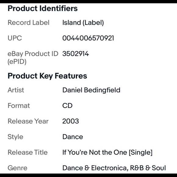 If You're Not the One [Single] by Daniel Bedingfield (CD, Mar-2003, Island Def) - Picture 11 of 11